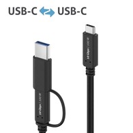 PureLink iSeries IS2513-010 kabel USB 3.2 Gen2x1 USB-C/USB-C z adapterem USB-A 10Gbps 100W 4k@60Hz 1,0m czarny