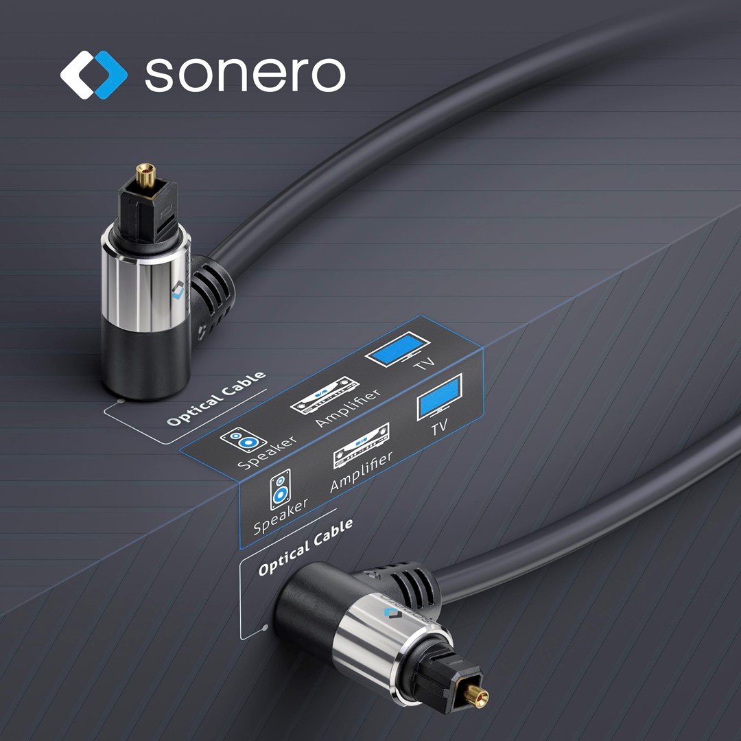 PureLink Sonero SOC120-100 kabel optyczny audio S/PDIF (Toslink) ze złączami kątowymi 10,0m