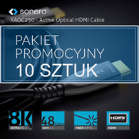 PureLink Sonero XAOC250-100 pakiet 10 sztuk kabel światłowodowy Hybrid HDMI 2.1 8K 48Gbps 10,0m